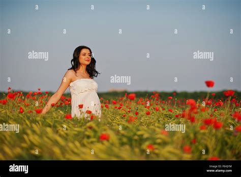 Pregnant Gorgeous Brunette Woman Stock Photo Alamy