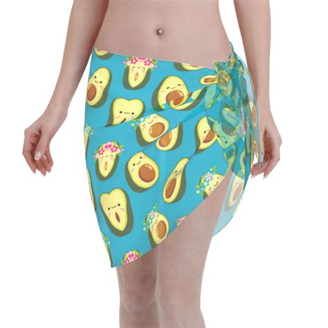 Adobk Flowers Avocado Swimsuit Coverups For Women Beach Bikini Short