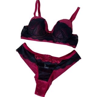 Conjunto Lingerie Microfibra Renda Calcinha Fio Duplo E Sutian De