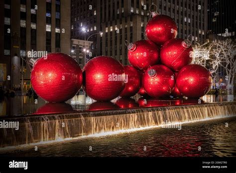 New York City Christmas Christmas Ornaments Decorations At Rockefeller Center In Midtown