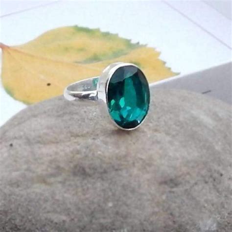 Dioptase Ring Oval Cut Dioptase Quartz Gemstone 925 Sterling Etsy