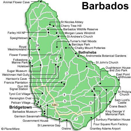Cartes des Barbades - Maps of Barbados