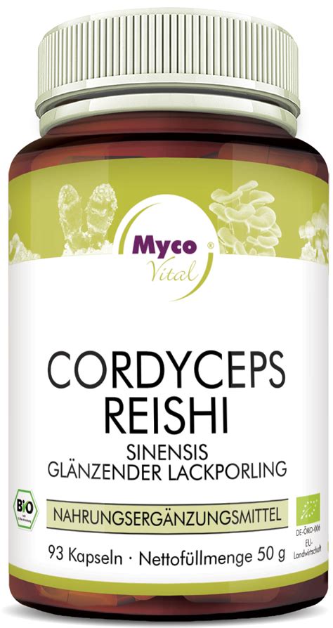 CORDYCEPS REISHI Bio Pilzpulver Kapseln Mischung 335 höchste