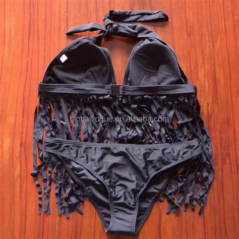 New Sexy Women Swimsuit Plus Large Size Tassel Halter Top Bikini Sets Buy Sexy Bikini Set