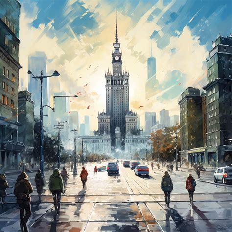 Premium AI Image | Juxtaposition of Warsaw's Historic Past and Modern