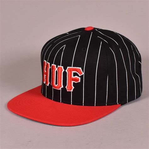 Huf Huf Classic Pinstripe Starter Snapback Cap Blackred Skate