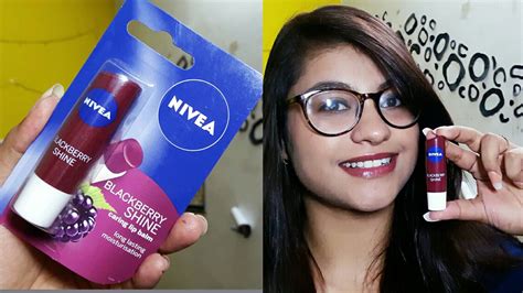 Nivea Blackberry Shine Lip Balm Review And Swatch Youtube