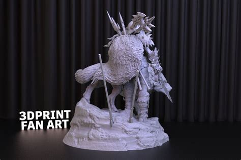 Barbarian And Wolf 3d Print Stl File For 3d Printing3d Digital File