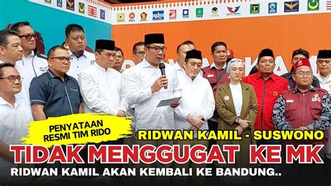 LIVE Pernyataan Media TIM RIDO Bersama Ridwan Kamil Suswono Tidak