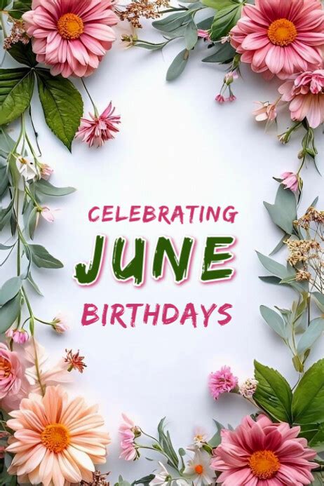 pastel celebrating june birthdays banner   template postermywall