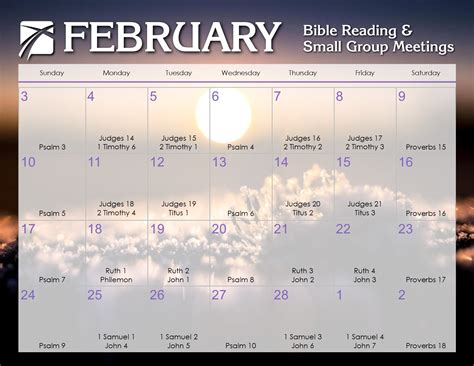 February Daily Bible Reading Calendar In God S Image