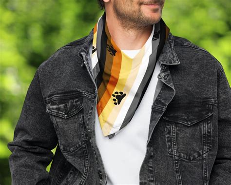 Square Bear Pride Flag Bandana Bear Pride Bandana Scarf Gay Etsy