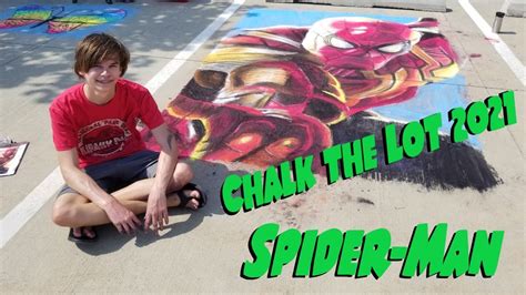 Time Lapse Chalk Art Spider Man At Chalk The Lot Youtube