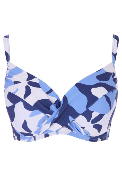 Womens Bigger Bust Blue Floral Bikini Top Peacocks