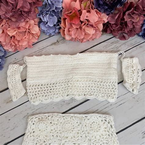 Swim Sexy White High Waist Crochet Bikini With Corset Top Poshmark