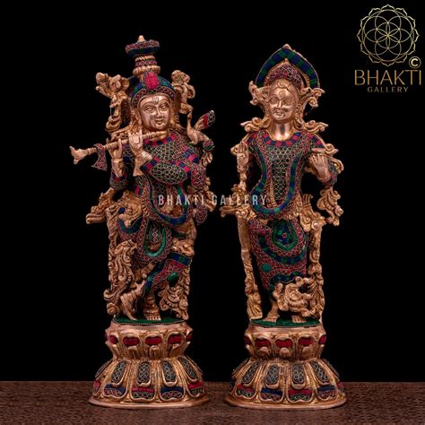 Radha Krishna Statue In Brass 18 Inch Big Brass Radha Krishn Figurine