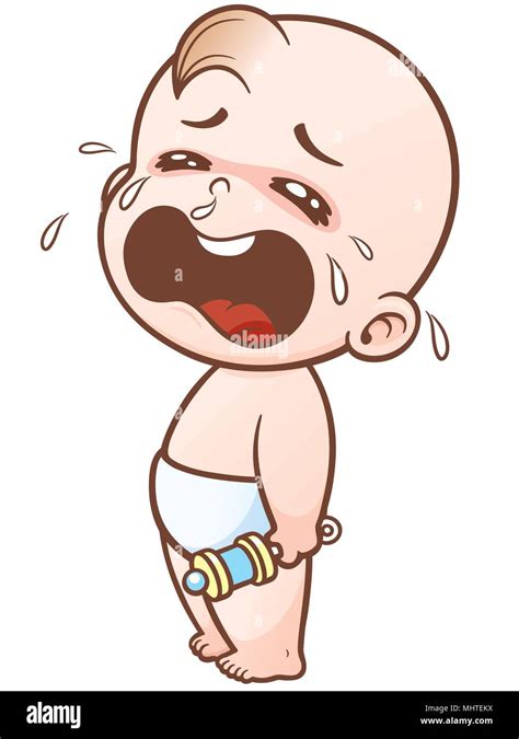 Vector Illustration Of Cartoon Baby Crying Stock Vector Image Art Alamy