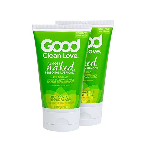 Good Clean Love Almost Naked Organic Water Based Lubricant Aloe Vera PH Balanced 4 Oz 2 Pack