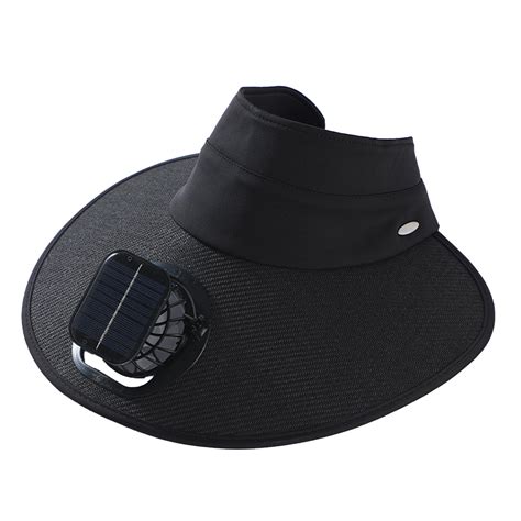 Outdoor Wide Brim Sun Hat, Fan Visor Hat for Woman, Solar Powered - USB