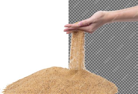 premium psd hand releasing dropping sand fine sand flowing pouring