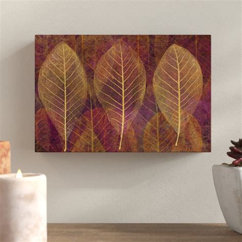 Winston Porter Leaf Gold 5 Graphic Art On Wrapped Canvas Wayfair