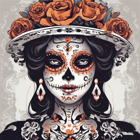 Dia Dos Mortos Dia Da Lembran A Cr Nio Decorado Flores Ilustra O