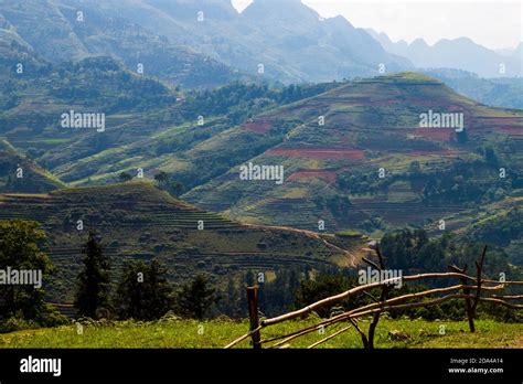 Mu Cang Chai Landscape Terraced Rice Field Near Sapa North Vietnam