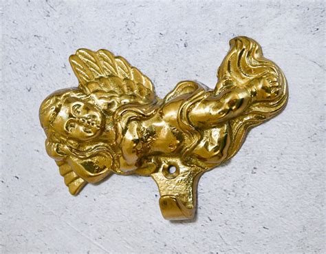 Brass Cherub Angel Wall Hook Vintage Towel Hook Wall Hanging Etsy