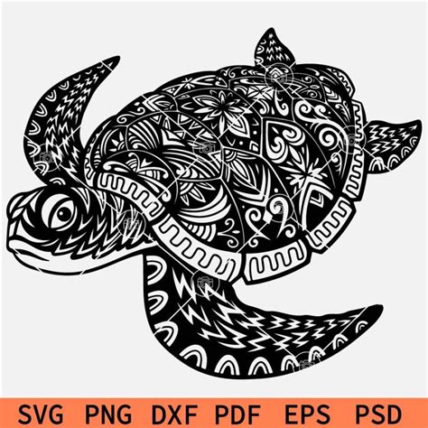 Mandala Turtle Svg Zentangle Sea Turtle Svg Turtle Zentangle Svg