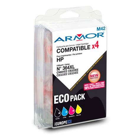 Armor Pack Jet D Encre Compatible Hp N Xl Bcmy