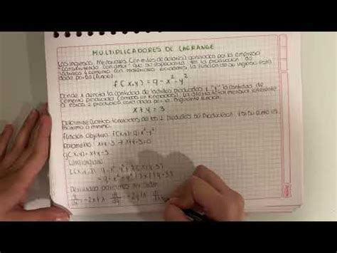 Ejercicio Multiplicadores De Lagrange YouTube