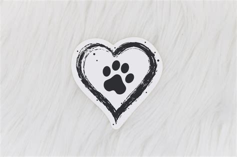 Heart with Pawprint Sticker | Paw print, Print stickers, Sticker collection