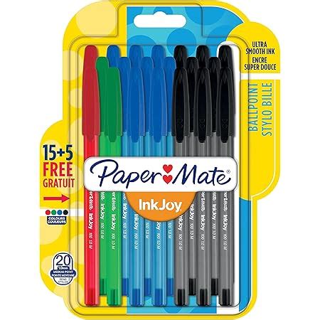 Paper Mate Inkjoy Cap Lot De Stylos Bille Pointe Moyenne