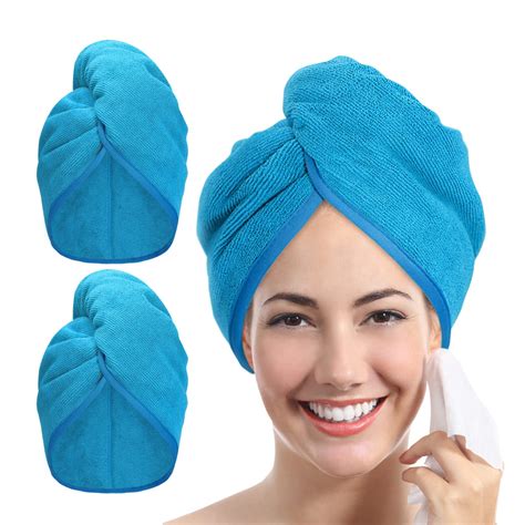 Youlertex Microfiber Hair Towel Wrap For Women 2 Pack 10 Inch X 26