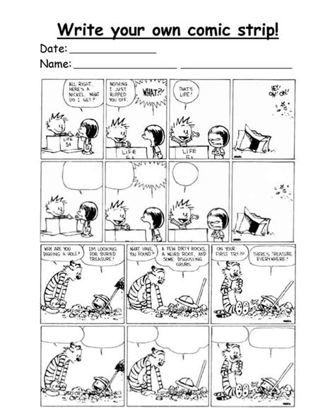 Printable Writing A Comic Strip Template Free Download And Print For You