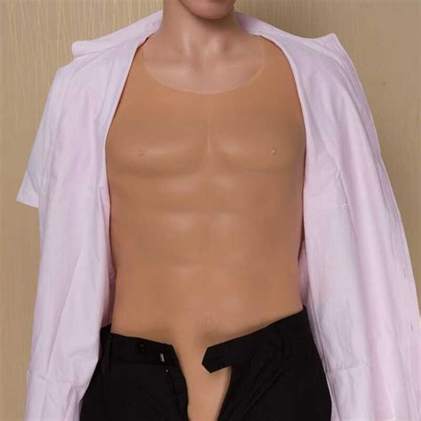 Mens Chest Muscle Silicone Vest Fake Chest Muscle Pecloralis Cosplay