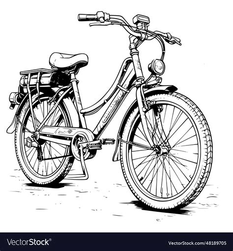 Bikes coloring page drawing for kids Royalty Free Vector