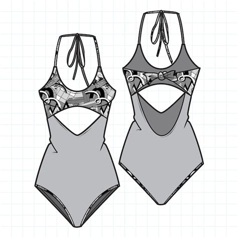 Maillot de bain de bikini vêtements de bain de forme bechwer Vecteur Premium