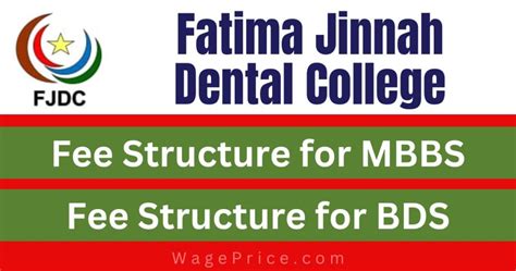 Fatima Jinnah Dental College Fee Structure 2025 for BDS