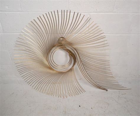 Mid Century Modern Curtis Jere Polished Brass Wall Art Sculpture For