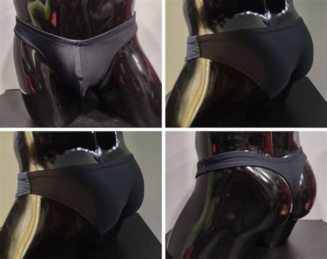 Black Men S Swim Bikini Brief Half Back Cheeky Thong By Rayze Formerly Nutshack Etsy