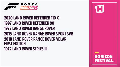 All Landrange Rovers Coming Into Fh5 On Day 1 Rforzahorizon