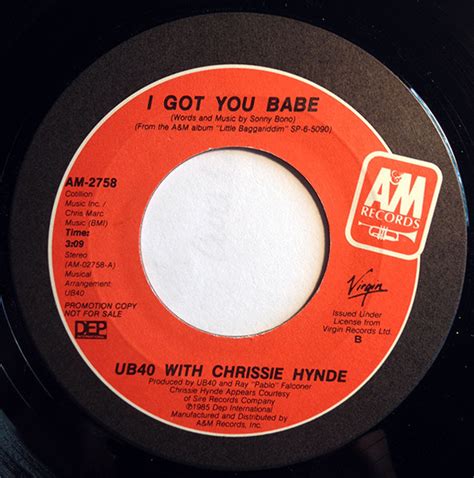UB40 With Chrissie Hynde I Got You Babe 1985 Vinyl Discogs