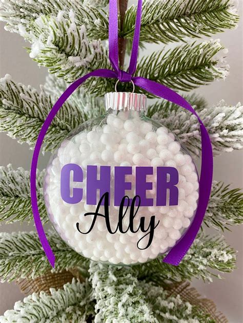 Cheer Ornament 4 Inch Glass Cheer Ornament Personalized Etsy