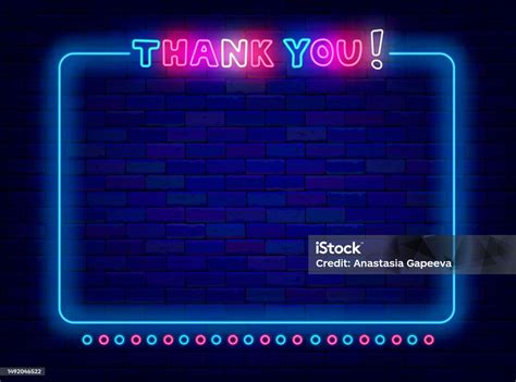 Thnak You Neon Announcement Blue Vintage Border Highly Appreciateposter