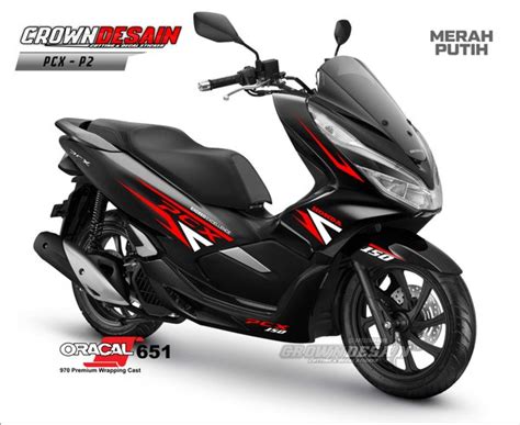 Jual STICKER PCX Sticker Motor PCX Warna MERAH PUTIH Kode P 02 Di Lapak