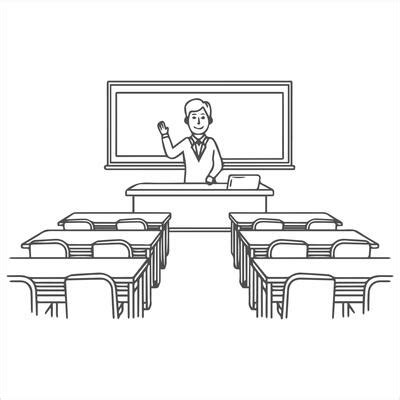 Classroom Black And White Vector Art, Icons, and Graphics for Free Download