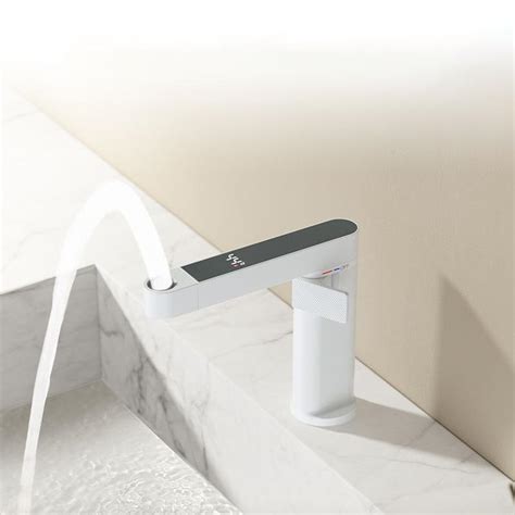 Copper Basin Faucet Led Digital Display Pull Out Hot And Cold Water Taps