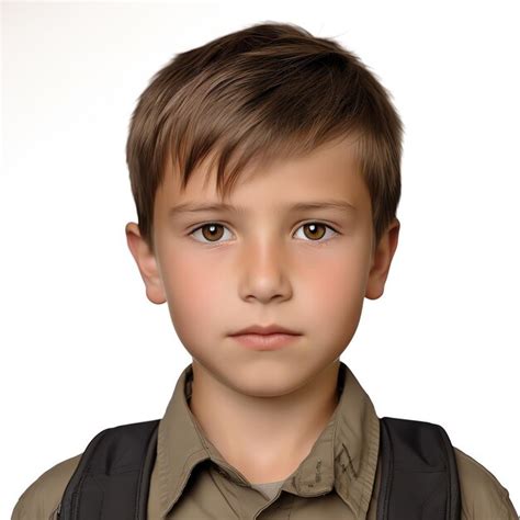 Premium Ai Image A Boy With Brown Hair And A Backpack