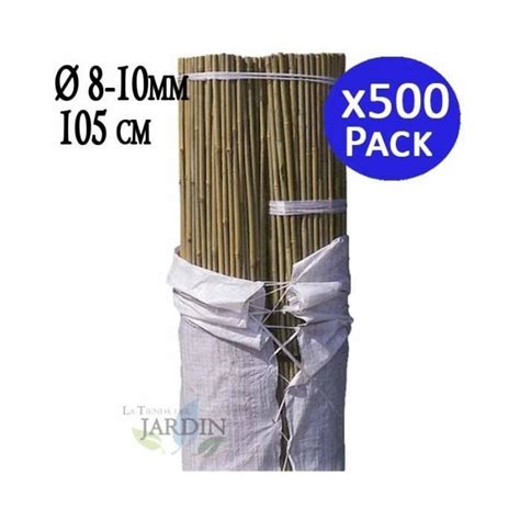 Lot de 500 Tuteurs en Bambou 105 cm Suinga Diamètre 8 10 mm Blanc